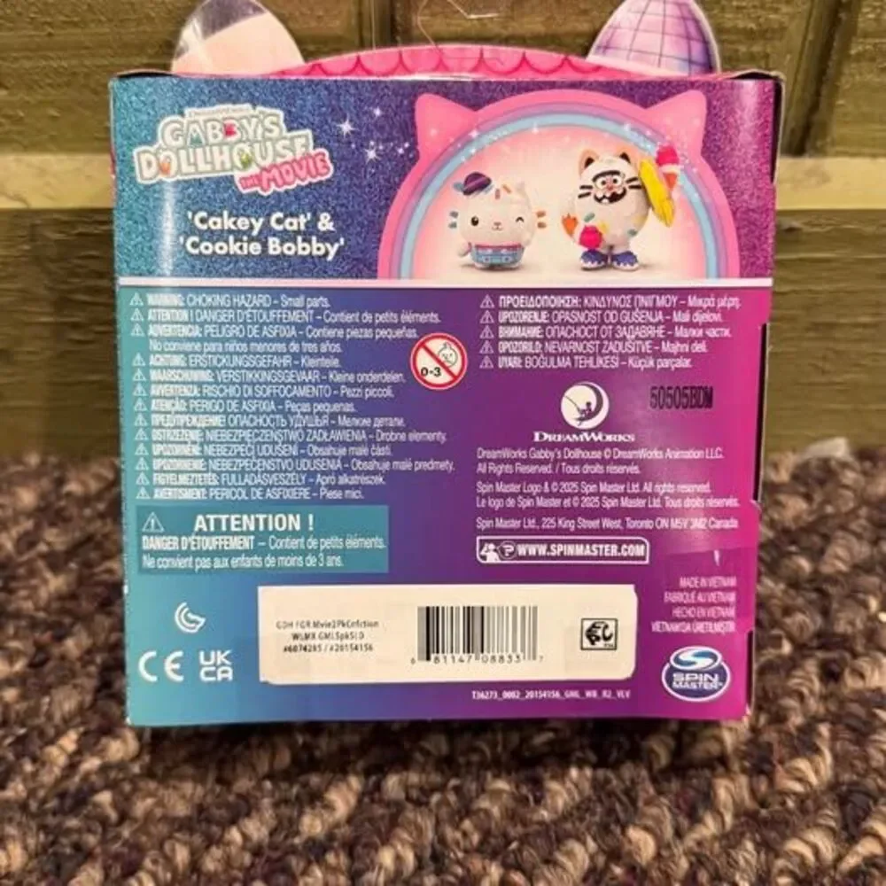 DreamWorks Gabby's Dollhouse The Movie 'Cakey Cat' & 'Cookie Bobby' Figure Set